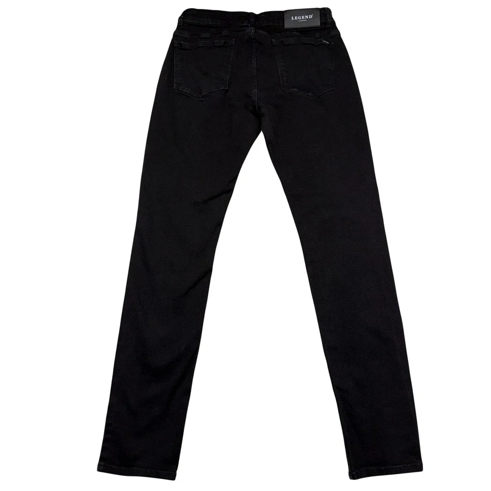 Legend London Jeans Mens 34x34 Black Slim Fit Denim LL-2022-296 Stretch